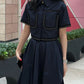 GALCAUR Elegant Two Piece Sets For Women Lapel Short Sleeve Tops High Waist A Line Pleated Skirts Solid Set Female Summer 2023