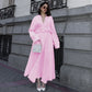 Talenza Casual Chiffon Shirt Women Fashion Pleated Lace-up Solid Lace Top Summer Vacation Loose Vintage Elegant  Female Blouses
