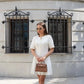 Trendix Elegant Knit Mini Dress Women Street Slim High Waist Short Sleeve Rib Sweater Dresses Vacation Bodycon Knitwear Dress