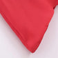 French Red Holiday Party Sling Summer Dress For Women Bow Shoulder A-line Slim Midi Chiffon Dresses