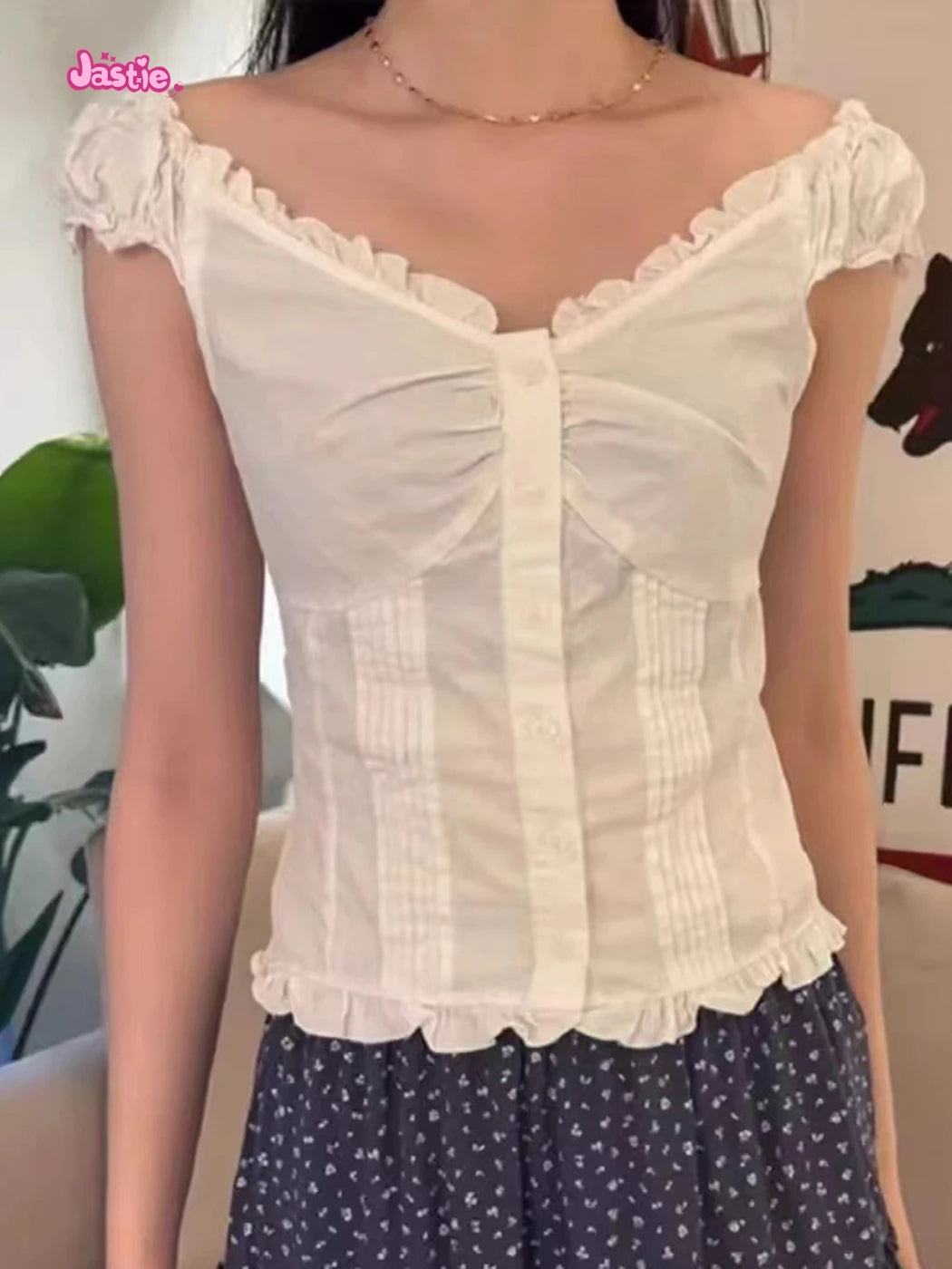 2024 New White Lace Tied Square Neck Summer T-shirts Chic Elegant Short Sleeve Tee Cotton Y2K Street Casual Bow Tie-up Top Women