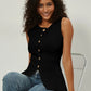 Slim Fit Knitted Vest Single Button Women's Style Cross-Border Clothing Crew Neck Tank Top Fashionable And Stylish
