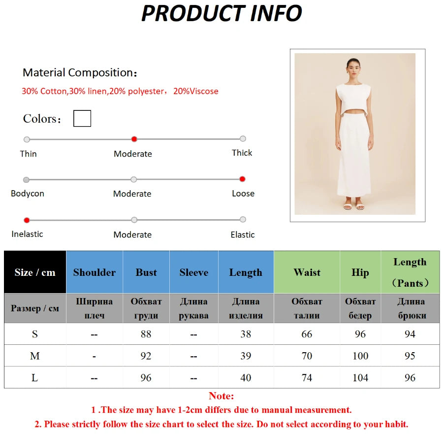 Bornladies Cotton Linen Vest Half Skirt 2-Piece Set  Women's Summer New INS Chic Short Vest Casual Set Split Long Skirt Suits