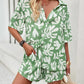 FTLZZ Summer Women Casual Floral Print Suit Single Breasted Shirt and Drawstring Wide Leg Shorts Lady Two Piece Sets