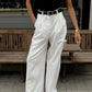 Light Luxury White Women Wide Leg Pants Spring and Autumn Temperament Versatile Commuting Leisure High Waist Straight Leg Pants