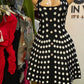 Tuularose Knit Backless Short Dress Women's High Waist Sleeveless Polka Dot Neck Dress Elegant Vintage Party Evening Dress 2025