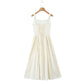 Sexy Sleeveless Elegant Plaid Dress Women Lace Up Back A-line Midi Summer Dresses Party Robe
