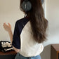 AOSSVIAO Summer Tops for Women Tshirt Turn Down Collar Short Sleeve Beige Blue Chic Y2k Fashion Patchwork 2025 T Shirts
