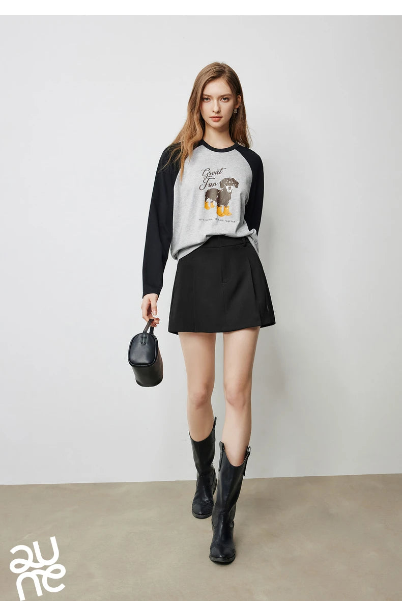 TOYOUTH Women Mini Skirt Pants 2024 Autumn New High Waisted A Line Suit Pants Skirt