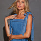 Elegant Commuter Fashionable Strapless Denim Women's Dress New Summer 2025 Quality Clothing Sleeveless Other Patterns