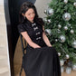 Luxury Tweed Dresses Women 2025 Summer Holiday Big Bow Crystal Fake 2 Piece Sets Sequins Chiffon Long Dress Party Vestidos Prom