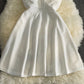 Women Black White Ruffled One Shoulder Sleeveless Mini Dress Strapless Mesh Patchwork High Waist A-line Party Dress Vestidos