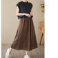 High Waist Casual Embroidery Skirts Women New Arrival 2024 Summer Vintage Style Solid Cotton Linen Female A-line Long Skirt