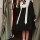 Contract Color Lolita Dress for Women Gothic Style Dark Girl Japanese Retro Op Dress Autumn and Winter Long Sleeve Black Dress