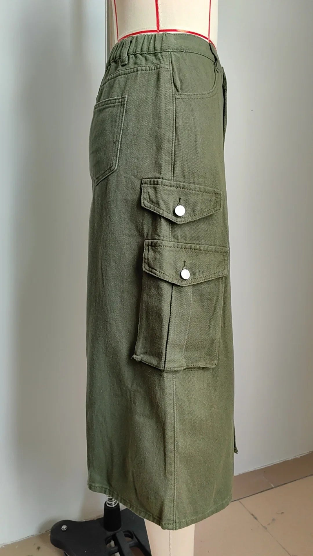 American Style Elastic Waist Denim Workwear Casual Long Dress Skirt New Arrival Women's Clothing European And American Crossbody