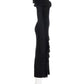 IAMSURE Elegant Fashion Dark Ruffles Split Long Dress Gothic Slash Neck Long Sleeve Maxi Dresses For Women 2023 Holiday Beach