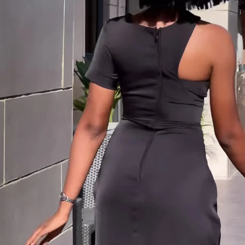 Wholesale Women's Black White Short Sleeve Tassel Tight Sexy Evening Celebrity Cocktail Party Bandag Long Dress