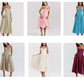 Women's French Style Long Dress with Solid/Floral/Checkered Multi Color Options Knee-Length Dress 2025 New Arrival