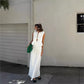 Women's Ruffled Lace Up Suit Blouse Long Skirt High Street Suit Solid Color Skirt 2 Piece High Street Suit 2024 New Suit