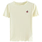 FSLE Cherry Embroidered Short-Sleeved Knitted Summer Women T-Shirt 2024 Summer New Round Neck Ruffled Ladies Top 24FS12400