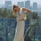 Women's Ruffled Lace Up Suit Blouse Long Skirt High Street Suit Solid Color Skirt 2 Piece High Street Suit 2024 New Suit