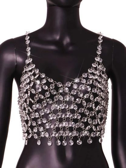 2024 New Sexy Jewelry Splicing Open-Back Vest Z20275 Fast Selling Cross-Border E-commerce Amazon Product From China