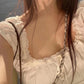 2024 New White Lace Tied Square Neck Summer T-shirts Chic Elegant Short Sleeve Tee Cotton Y2K Street Casual Bow Tie-up Top Women