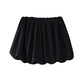 Mooyufon  Women's Balloon Mini Skirt, Mid Elastic Waist, Voluminous Hem, Female Skirts, Fashion