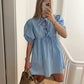 Elegant Fashion Women's Dress Cross-Border Butterfly Knot Front Strap Simple Style Chinese Origin Clothing Ladies' Skirt