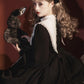 Contract Color Lolita Dress for Women Gothic Style Dark Girl Japanese Retro Op Dress Autumn and Winter Long Sleeve Black Dress