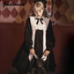 Contract Color Lolita Dress for Women Gothic Style Dark Girl Japanese Retro Op Dress Autumn and Winter Long Sleeve Black Dress