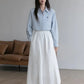 Elegant White A- Line Mini Skirt Women's Spring Summer New French Style Long Skirt Slimming Polyester Fiber Solid Color Skirt