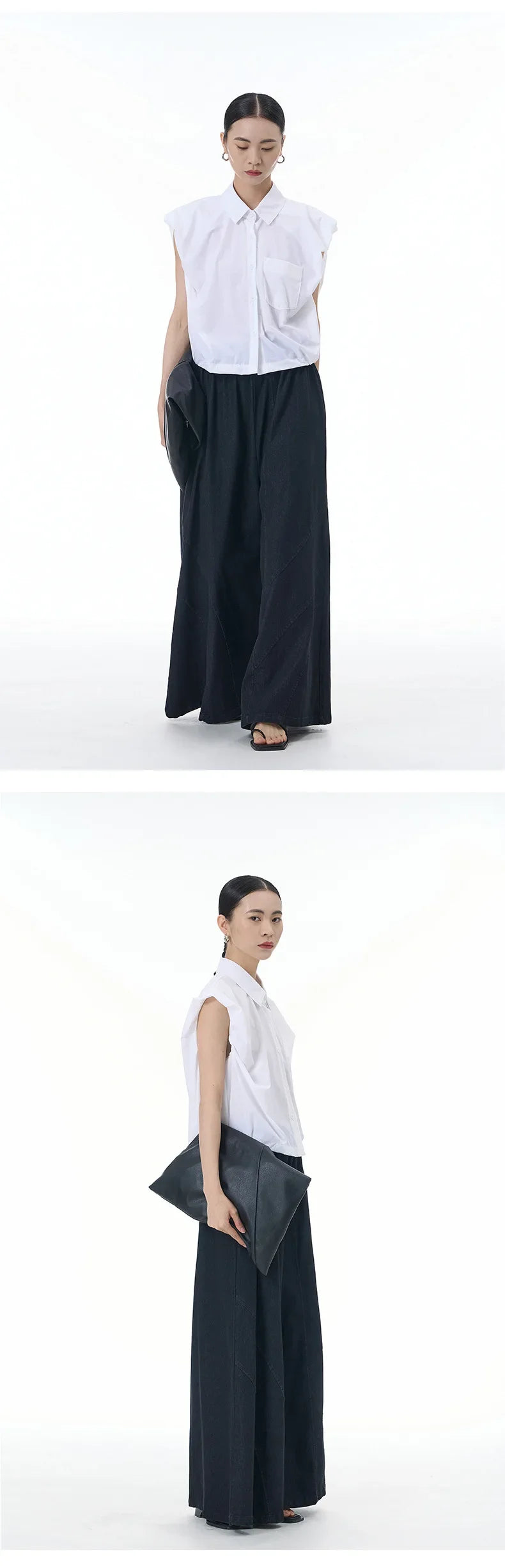 2024 Summer New Plus Size Women's Loose Fit Slimming Sleeveless Short Sleeve Shirt Cropped Trendy Cool Clothing
