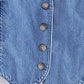 TRZA Women Fashion Front Button Denim Waistcoat Vintage V Neck Sleeveless Female Outerwear Chic Vest Tops