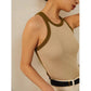 New In Tank Top for Women Collision Color Camisole Undershirt Retro French Wear Suit Inside Slim Short Tops Casual Tank Tees
