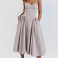 Women's French Style Long Dress with Solid/Floral/Checkered Multi Color Options Knee-Length Dress 2025 New Arrival