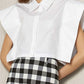 TWOTWINSTYLE Solid Patchwork Button Shirts For Women Lapel Batwing Sleeve Short Length Slim Blouse Female Fashion Clothing New