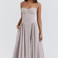 Women's French Style Long Dress with Solid/Floral/Checkered Multi Color Options Knee-Length Dress 2025 New Arrival