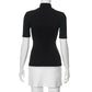 TARUXY Contrast Color Slim Mini Dress Female High Waist Splice Sexy Party Dress Half Turtleneck Women's Elegant 2024 Autumn New