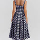 Women's French Style Long Dress with Solid/Floral/Checkered Multi Color Options Knee-Length Dress 2025 New Arrival