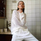 Original Fashion Hollow Out Knit Shirt Spring And Summer Women's Perspective Thin O-Neck Loose Elastic Long Sleeve Knit T-shirt