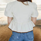 European and american foreign trade women's clothing2025New Women's Retro Bow Design Loose Puff Sleeves Shirt Short Sleeve