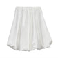 Office Lady Elegant Female Casual  Satin Mini Skirt Women Korean Fashion High Waist A-line Vintage White Balloon Skirt