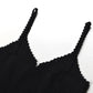 Black Spaghetti Strap Mermaid Dress Women's 2024 New Hollow Out Knitted Slim Mid-Calf Dresses
