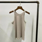 （High  Quality）2025 Women Tops Racer Vest Women Solid Color All-match Elastic Cotton Espera Base Vest LUXURY Nordic Style Casual