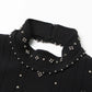 TWOTWINSTYLE Solid Patchwork Diamonds Designer Dresses For Women Round Neck Sleeveless High Waist Slimming Dress Female Fashion