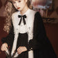 Contract Color Lolita Dress for Women Gothic Style Dark Girl Japanese Retro Op Dress Autumn and Winter Long Sleeve Black Dress