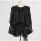 Luxury Elegant Mini Dress For Women V Collar Lace Up Blouse Dresses Long Sleeve Stacked Hem Vestido 2025 New Lady Women Clothing