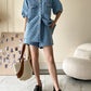 Women's Denim Short Sleeve Top and Shorts Two Piece Suit French Fashion Spring Summer Cowgirl Top Streetwear Korean Leisure New