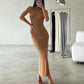 Tossy Sleeveless Knitwear Turtleneck Long Dress Female Slim Elegant Fashion Autumn 2023 Ribbed Knit Dress For Women Maxi Dress